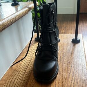Sorel Joan of Arctic III Waterproof Wedge Lace-Up Boot Leather Black size 7